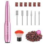 Portable Electric Nail Drill Machine, 20000RMP Nail Drills for Acrylic Nails Professional Manicure Pedicure Set Polishing Shape Tools with Nail Drill Bits,Sanding Bands and Brush(Gold Black)